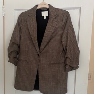 H&M Brown Checkered Blazer